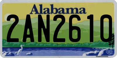 AL license plate 2AN2610