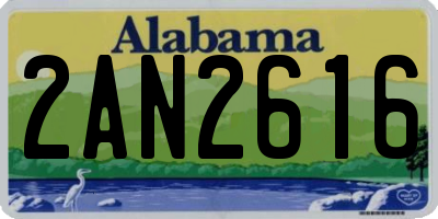 AL license plate 2AN2616