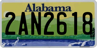 AL license plate 2AN2618