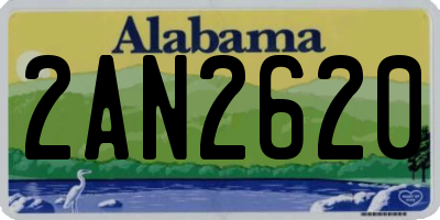 AL license plate 2AN2620