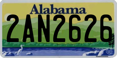 AL license plate 2AN2626