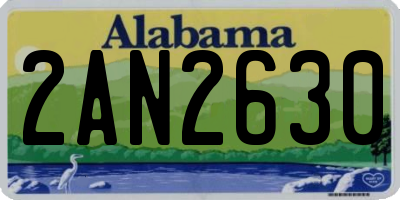 AL license plate 2AN2630
