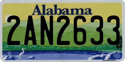 AL license plate 2AN2633