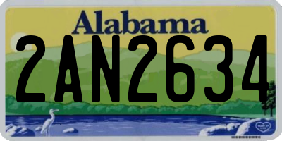 AL license plate 2AN2634