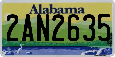 AL license plate 2AN2635