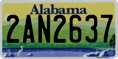 AL license plate 2AN2637