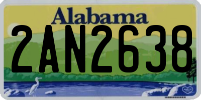 AL license plate 2AN2638