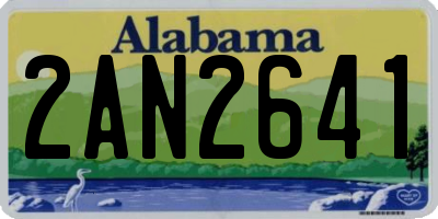 AL license plate 2AN2641