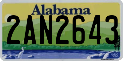 AL license plate 2AN2643