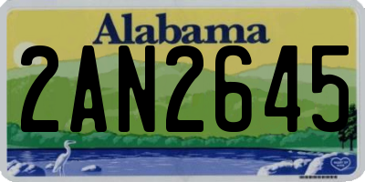 AL license plate 2AN2645