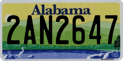 AL license plate 2AN2647