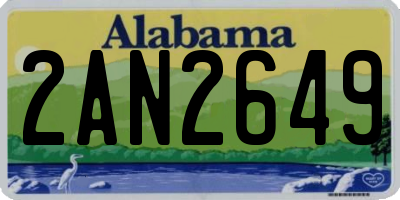 AL license plate 2AN2649