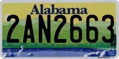 AL license plate 2AN2663
