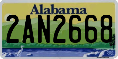 AL license plate 2AN2668