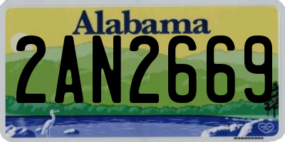 AL license plate 2AN2669