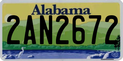 AL license plate 2AN2672