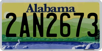 AL license plate 2AN2673
