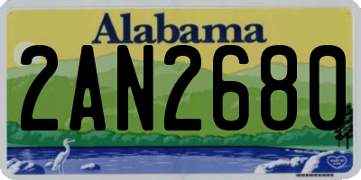 AL license plate 2AN2680