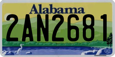 AL license plate 2AN2681