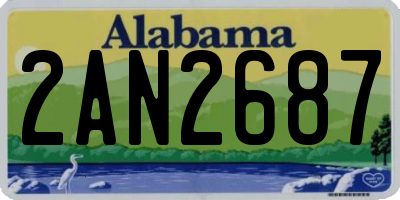 AL license plate 2AN2687