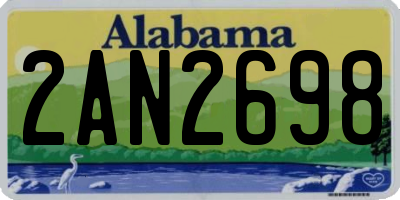 AL license plate 2AN2698