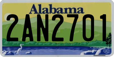 AL license plate 2AN2701