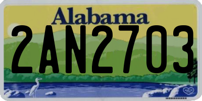 AL license plate 2AN2703