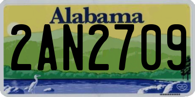 AL license plate 2AN2709