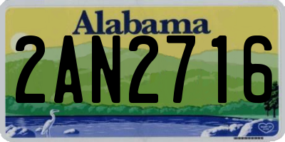 AL license plate 2AN2716