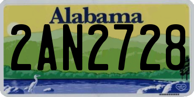 AL license plate 2AN2728