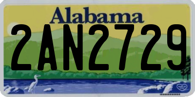 AL license plate 2AN2729