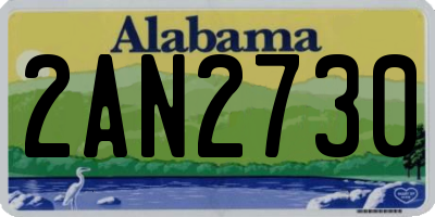 AL license plate 2AN2730