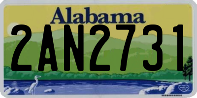 AL license plate 2AN2731