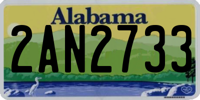 AL license plate 2AN2733