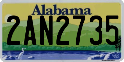 AL license plate 2AN2735