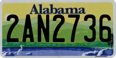 AL license plate 2AN2736