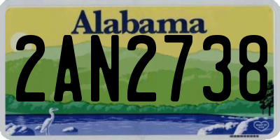 AL license plate 2AN2738