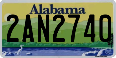 AL license plate 2AN2740