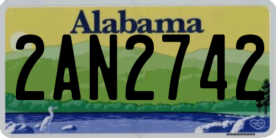 AL license plate 2AN2742