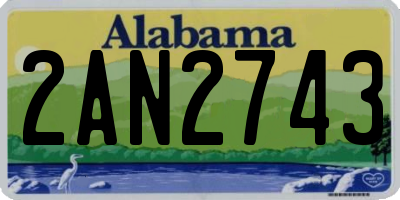 AL license plate 2AN2743