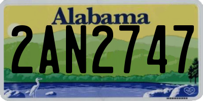 AL license plate 2AN2747
