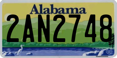 AL license plate 2AN2748