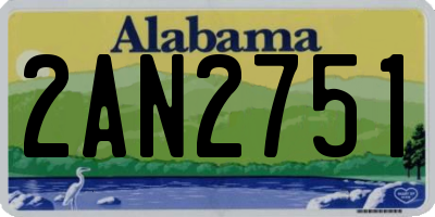 AL license plate 2AN2751