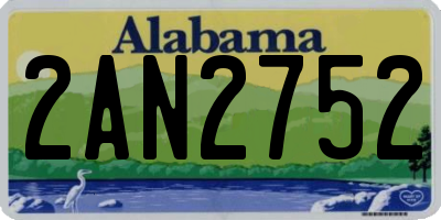 AL license plate 2AN2752