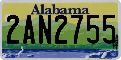AL license plate 2AN2755