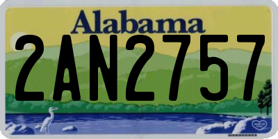 AL license plate 2AN2757