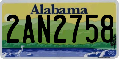 AL license plate 2AN2758