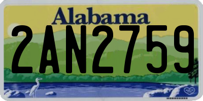 AL license plate 2AN2759