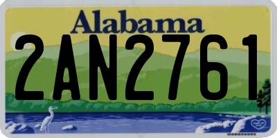 AL license plate 2AN2761