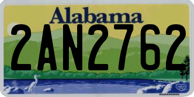 AL license plate 2AN2762